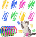 120 Pack Cat Spring Toy - Interactive Plastic Coils for Indoor Cats, Colorful Spiral Springs for Swatting, Biting, Hunting - Active Healthy Fitness Play Kitten Toys